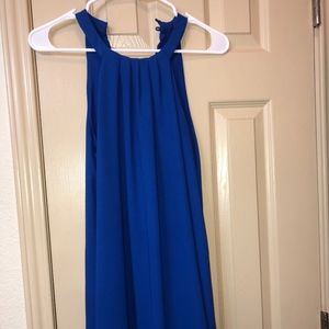 Short Formal Blue Halter Dress